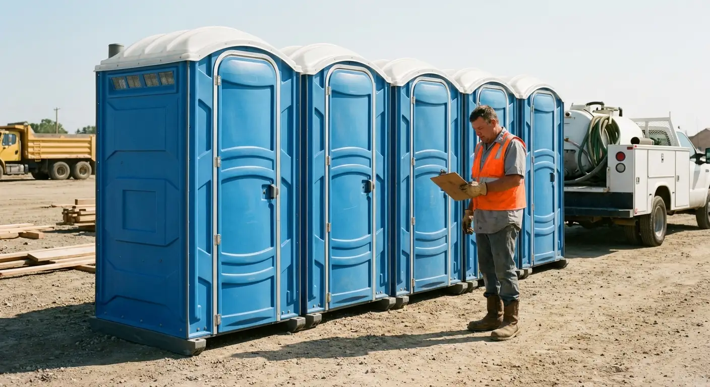 Portable toilet site planning and placement logistics in Bakersfield, CA