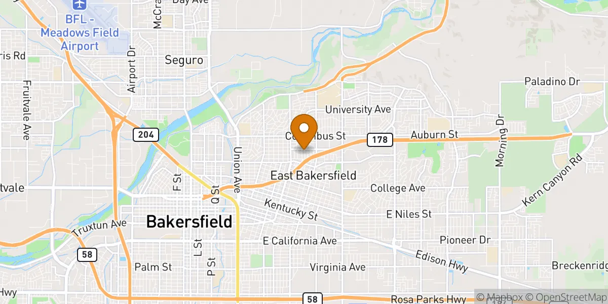 neighborhood map in Bakersfield, CA