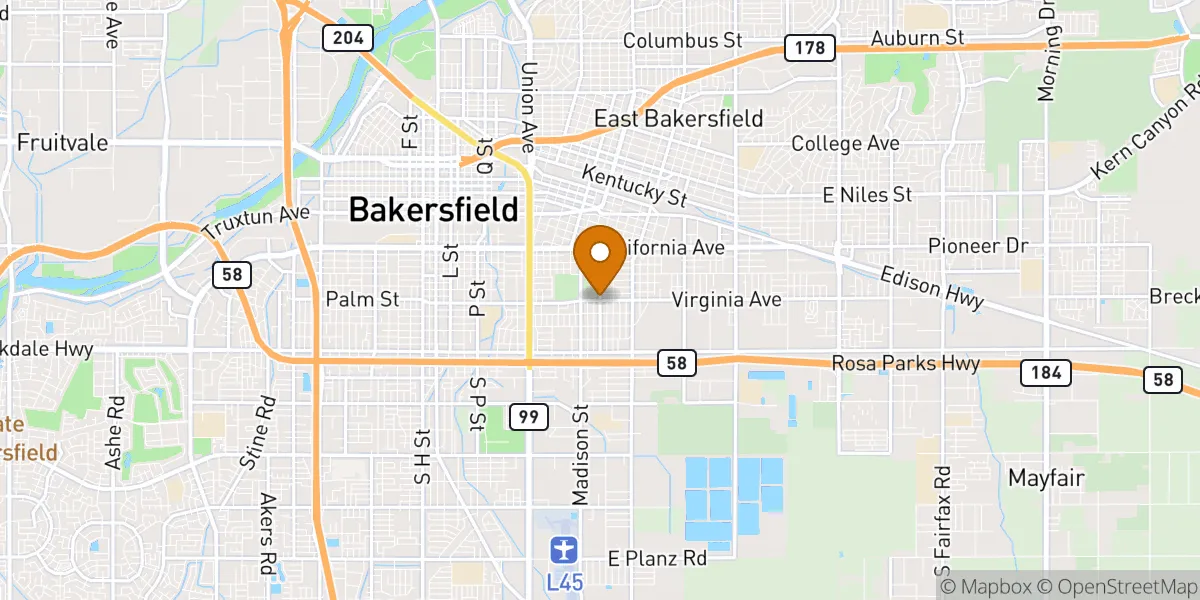 neighborhood map in Bakersfield, CA